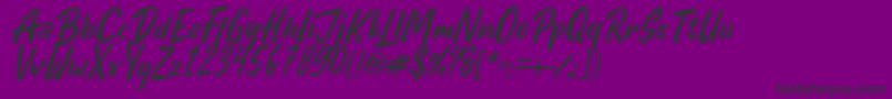 Fonte Hello Teman Italic by Andrian 7NTypes – fontes pretas em um fundo violeta