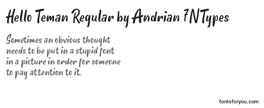 Hello Teman Regular by Andrian 7NTypes-fontti