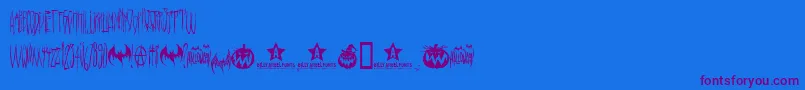 HeLlo WEeN    -Schriftart – Violette Schriften auf blauem Hintergrund