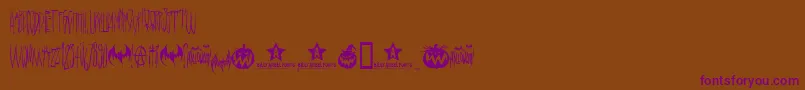 HeLlo WEeN    -Schriftart – Violette Schriften auf braunem Hintergrund