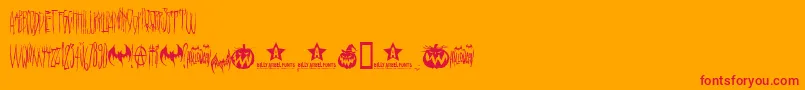 フォントHeLlo WEeN     – オレンジの背景に赤い文字