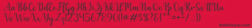 Hello-Schriftart – Schwarze Schriften auf rotem Hintergrund