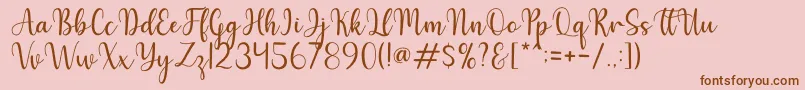 Hello Font – Brown Fonts on Pink Background