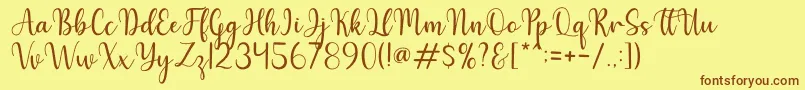 Hello Font – Brown Fonts on Yellow Background