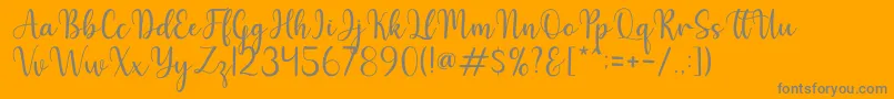 Hello Font – Gray Fonts on Orange Background