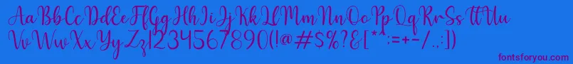 Hello Font – Purple Fonts on Blue Background