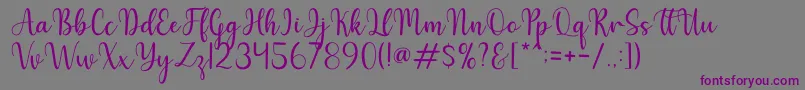 Hello Font – Purple Fonts on Gray Background