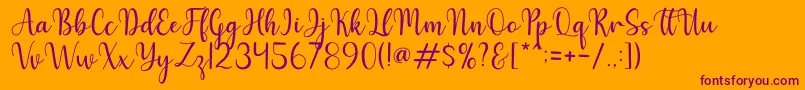 Hello Font – Purple Fonts on Orange Background