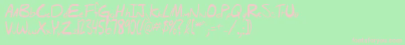 Hello Font – Pink Fonts on Green Background