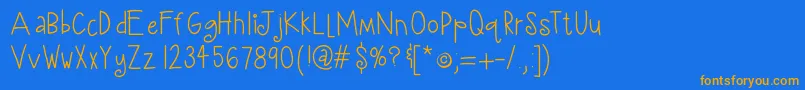 HelloAmazing Font – Orange Fonts on Blue Background