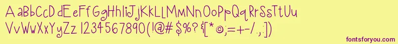 HelloAmazing Font – Purple Fonts on Yellow Background