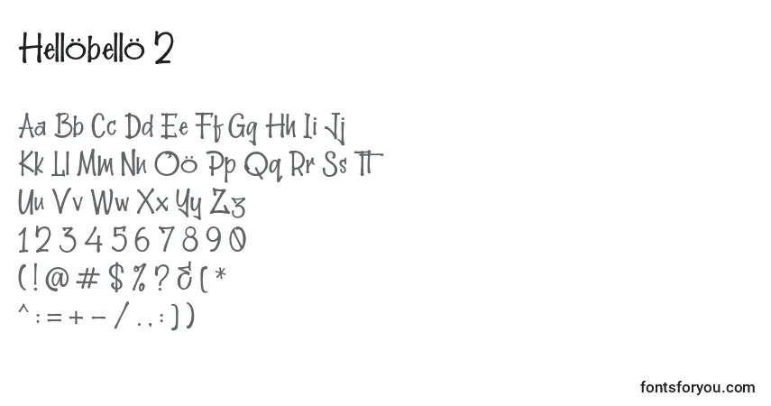 Czcionka Hellobello 2 – alfabet, cyfry, specjalne znaki