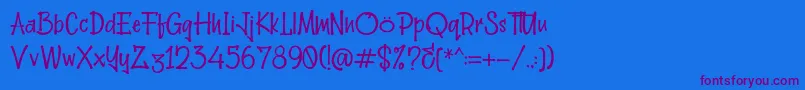 Hellobello 2-Schriftart – Violette Schriften auf blauem Hintergrund