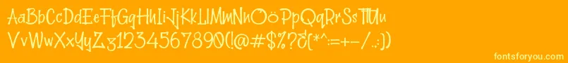 Hellobello 2 Font – Yellow Fonts on Orange Background