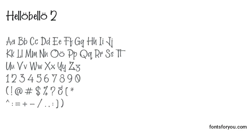 Czcionka Hellobello 2 (129347) – alfabet, cyfry, specjalne znaki