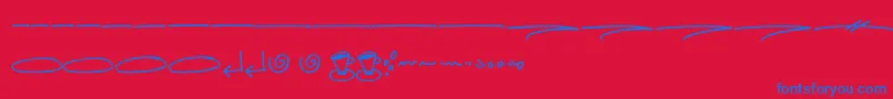 Hellobello Swash Font – Blue Fonts on Red Background