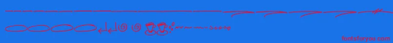 Hellobello Swash-Schriftart – Rote Schriften auf blauem Hintergrund