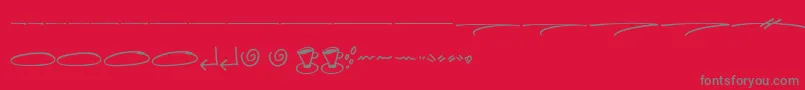 Fonte Hellobello Swash – fontes cinzas em um fundo vermelho