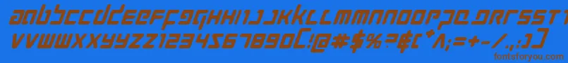 Prokofievbi Font – Brown Fonts on Blue Background