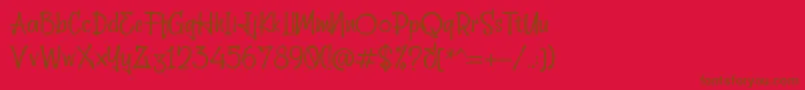 Hellobello Font – Brown Fonts on Red Background