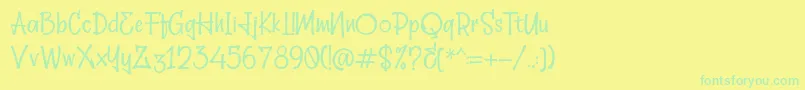Шрифт Hellobello – зелёные шрифты на жёлтом фоне