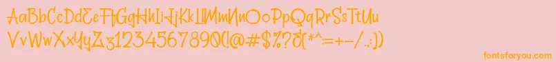 Hellobello Font – Orange Fonts on Pink Background