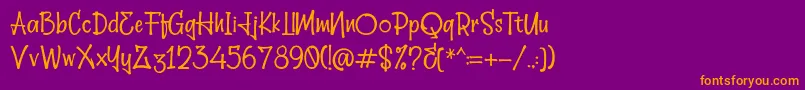 Hellobello Font – Orange Fonts on Purple Background