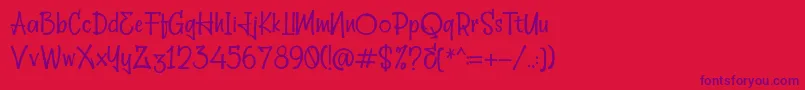 Hellobello Font – Purple Fonts on Red Background