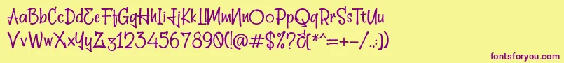 Hellobello Font – Purple Fonts on Yellow Background