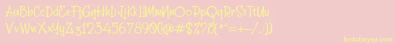 Hellobello Font – Yellow Fonts on Pink Background