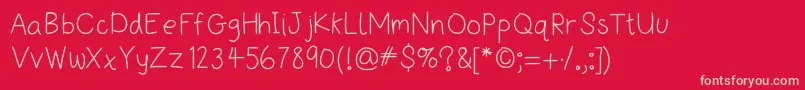Fonte HelloBeMyPenPal – fontes rosa em um fundo vermelho