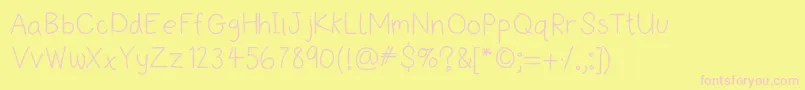 HelloBeMyPenPal Font – Pink Fonts on Yellow Background