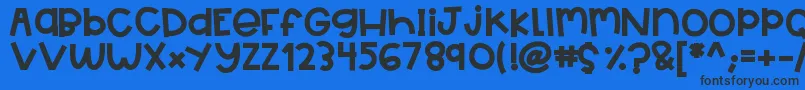HelloBigDeal 5 Font – Black Fonts on Blue Background