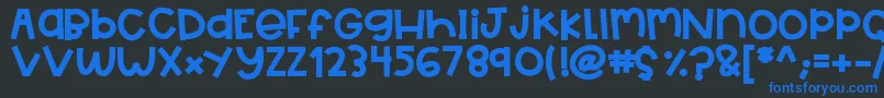 HelloBigDeal 5-Schriftart – Blaue Schriften auf schwarzem Hintergrund