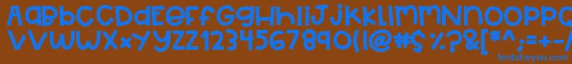 Czcionka HelloBigDeal 5 – niebieskie czcionki na brązowym tle