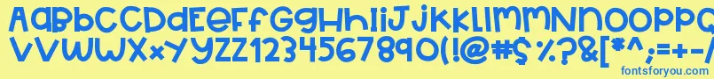 HelloBigDeal 5 Font – Blue Fonts on Yellow Background