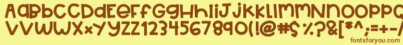 HelloBigDeal 5 Font – Brown Fonts on Yellow Background