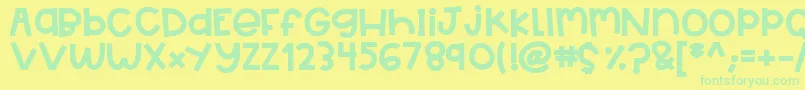 Czcionka HelloBigDeal 5 – zielone czcionki na żółtym tle