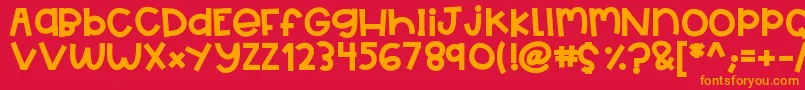HelloBigDeal 5 Font – Orange Fonts on Red Background