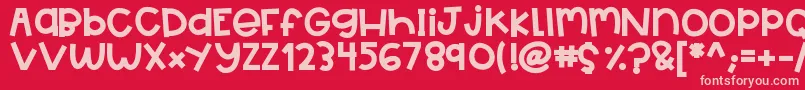 HelloBigDeal 5 Font – Pink Fonts on Red Background