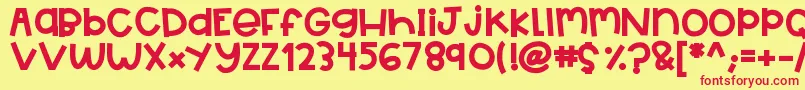 HelloBigDeal 5 Font – Red Fonts on Yellow Background