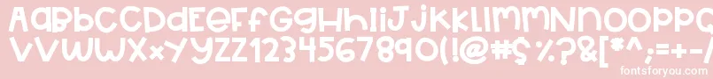 Fonte HelloBigDeal 5 – fontes brancas em um fundo rosa