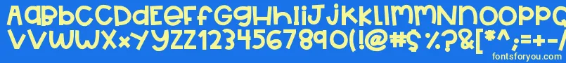 HelloBigDeal 5 Font – Yellow Fonts on Blue Background