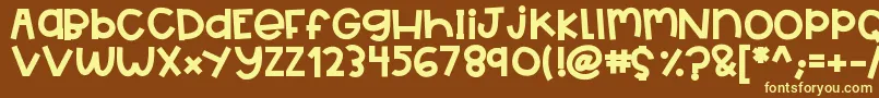 HelloBigDeal 5 Font – Yellow Fonts on Brown Background