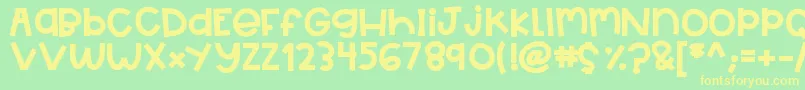 フォントHelloBigDeal 5 – 黄色の文字が緑の背景にあります