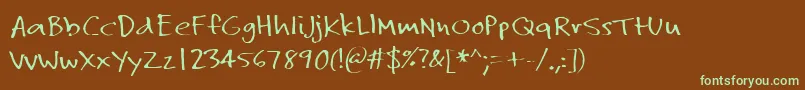 HelloBuddy Regular Font – Green Fonts on Brown Background