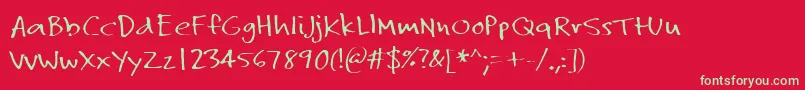 HelloBuddy Regular Font – Green Fonts on Red Background