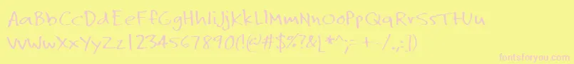 HelloBuddy Regular Font – Pink Fonts on Yellow Background