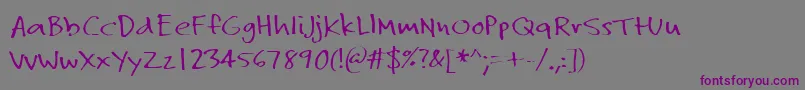 Шрифт HelloBuddy Regular – фиолетовые шрифты на сером фоне
