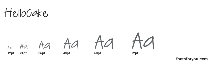 HelloCake Font Sizes